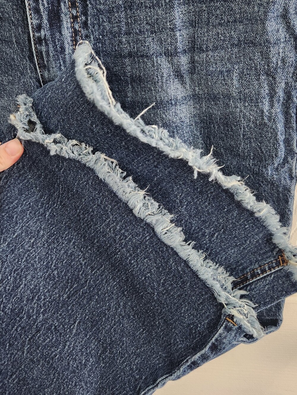 BCBG high rise wide leg distressed denim jeans y2k relaxed fit grunge baggy - Picture 4 of 9